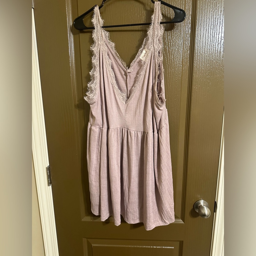 Hayden, lace lined tank, mauve, 2XL